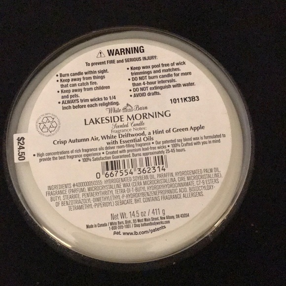 White Barn (Bath & Body Works) 3-wick Candle - Picture 3 of 3